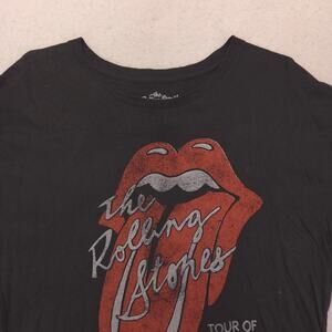 The Rolling Stones Short Sleeve Band Crew Neck T Shirt Mens Size 2XL Black